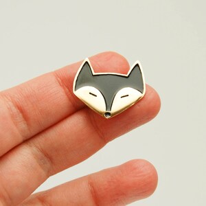 Fox enamel pin, kawaii enamel pin, fox brooch, animal enamel pin, soft enamel pin, birthday gift, best friend gift, fox badge, cute fox gift image 2