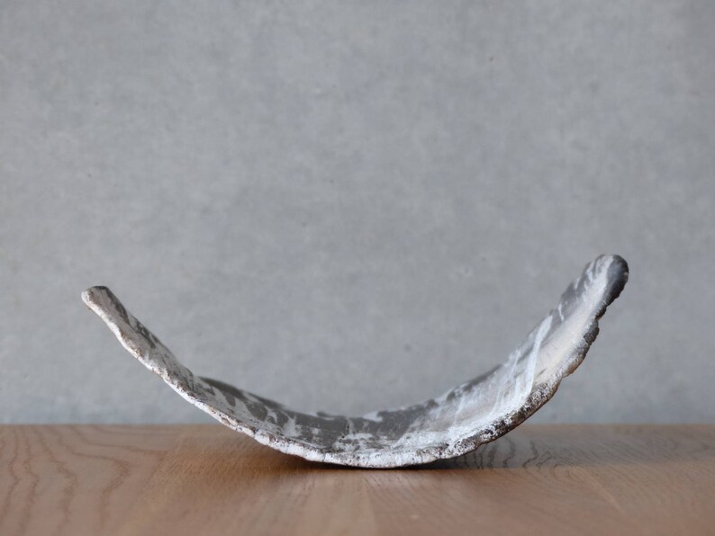 like birch wood grain Raku ceramic black and white Bark Platter