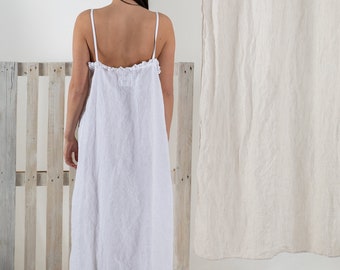 Linen dress HELEN, Long linen dress, linen nightgown, Maxi  linen dress, linen clothing , linen slip dress