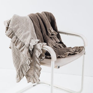 LINEN BLANKET ,Linen bed scarf, Bed spread, linen summer duvet , linen throw