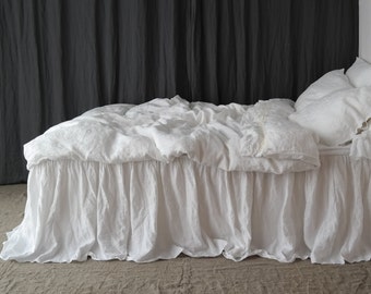 Fresh Ideas Gonna Per Letto Con Volant – Lunga Caduta 45,7 Cm, Tessuto Misto Cotone, Misura King, Colore Bianco