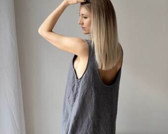 Linen slip dress ADA, linen clothing for women