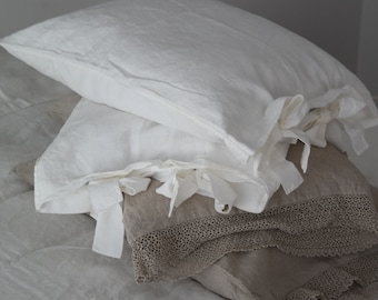 LINEN EURO SHAM. Standard, queen, king, european with two ties stonewashed made by MOOshop.*48