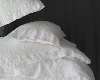 LINEN DUVET. Fine pure French linen with buttons closure and lace. Custom and freshmade in ONE Week on your doorstep! Listing*74