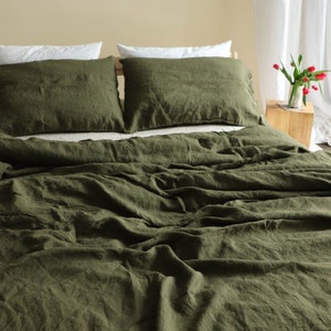 Linen duvet cover,Natural Linen bed. Queen, King, Twin, Full, Custom Size . MOOshop PURE linen NEW colours. 100% linen bedding zdjęcie 9