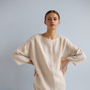 Linen dress SUNDAY , linen tunic dress, short dress image 1