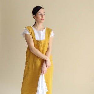 SALE 50 % OFF. Linen pinafore ZARA apron ,Japanese style apron.