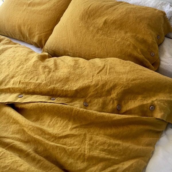 Linen duvet cover,Natural Linen bed. Queen, King, Twin, Full, Custom Size . MOOshop PURE linen 27 colours. 100% linen bedding