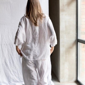 LINEN pajama MAINE linen SHIRT and linen pants, linen clothing, pajama set, linen pajamas, pajama set