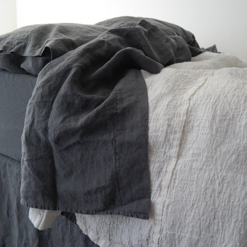 Handmade linen bedding by MOOshop.*41 LINEN SHEETS French linen top sheet
