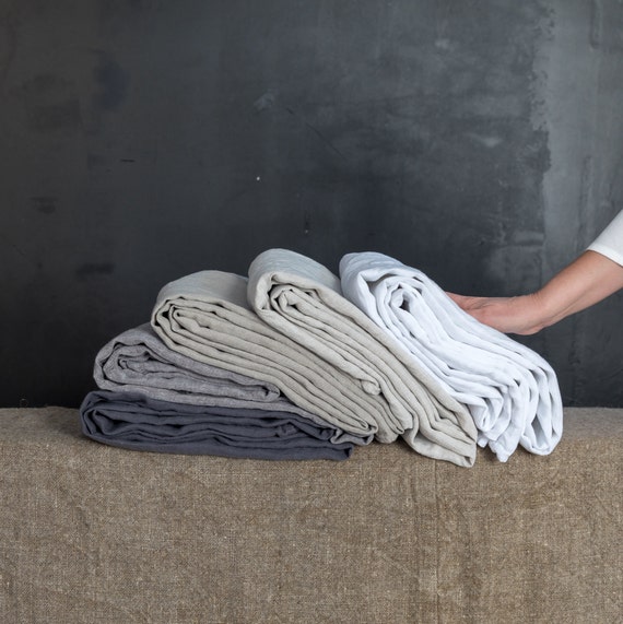 Handmade linen bedding by French linen top sheet LINEN