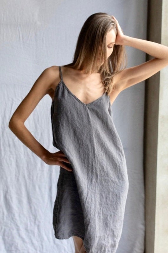 linen slip dress