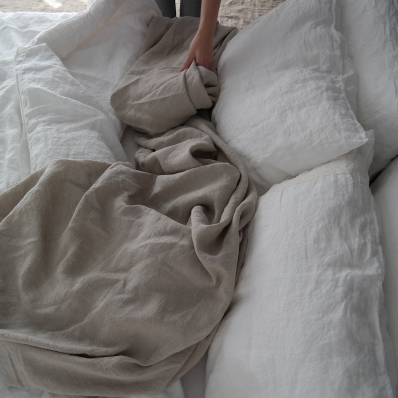 Handmade linen bedding by MOOshop.*41 LINEN SHEETS French linen top sheet