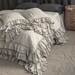 LINEN DUVET COVER set. French style thick ruffled stonewashed natural linen bedding. MOOshop classic bedding. 27 colours. Pure linen duvet. 