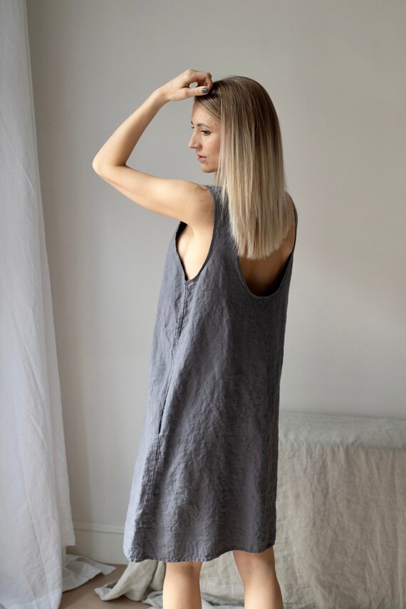 Linen slip dress ADA, Linen clothing for women