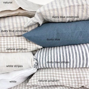 LINEN SHEETS SET. Natural linen bedding set. Top bed sheet, fitted sheet and two pillowcases seamless. image 5