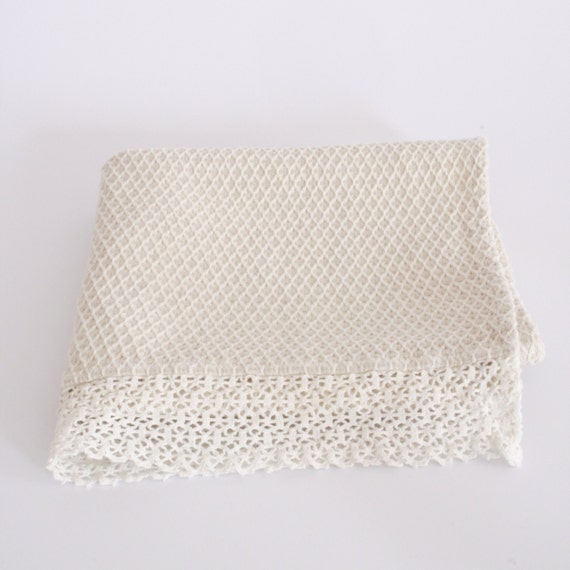 Items similar to Natural linen bath towel, with french lace free