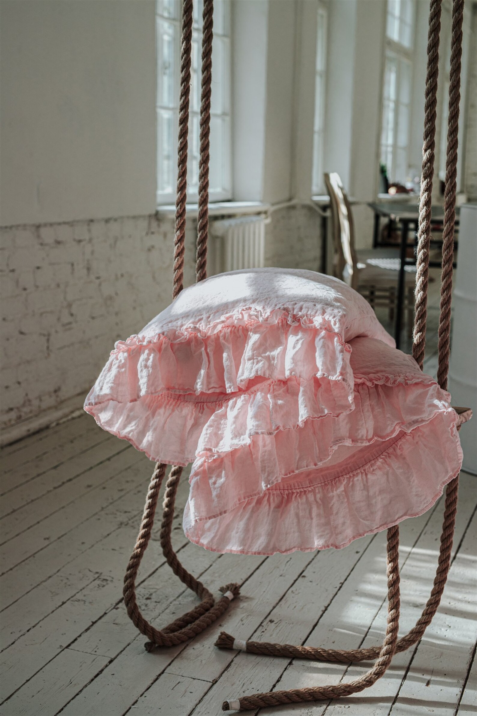 Linen Pillowcase With Ruffles Standard Queen King Euro Etsy