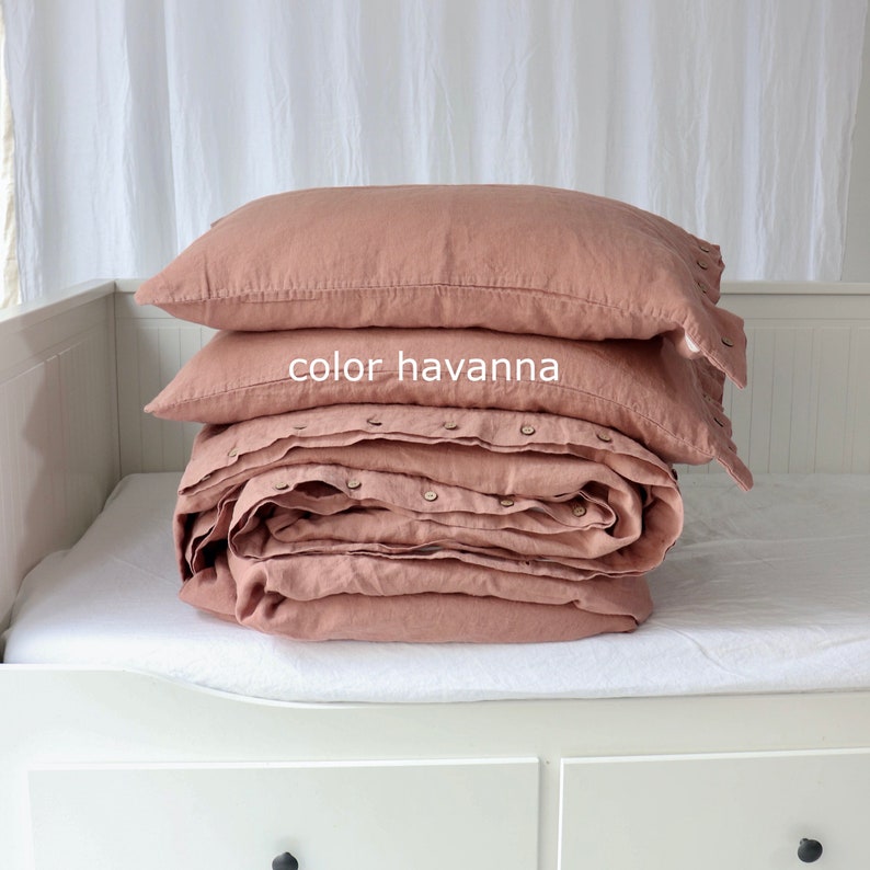 Linen duvet cover,Natural Linen bed. Queen, King, Twin, Full, Custom Size . MOOshop PURE linen NEW colours. 100% linen bedding image 5