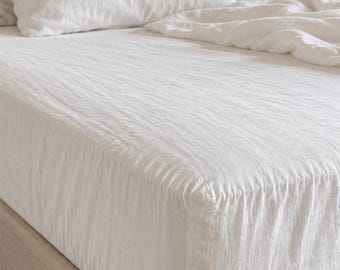 Annonce personnalisée pour drap-housse en lin.