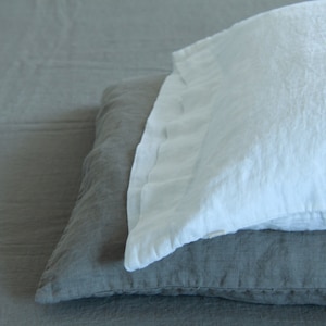 Federa in lino con chiusura aperta, misure standard, queen, king, euro, cuscino per il corpo. Ammorbidito e lavato con pietra, prodotto da MOOshop.*37