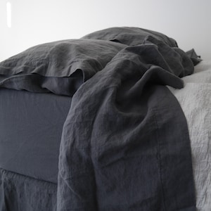 LINEN SHEETS SET of 4 pieces. France linen top and fitted sheet and two pillowcases.