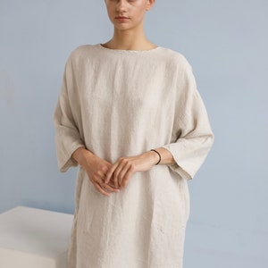 Linen dress SUNDAY , linen tunic dress, short dress image 8