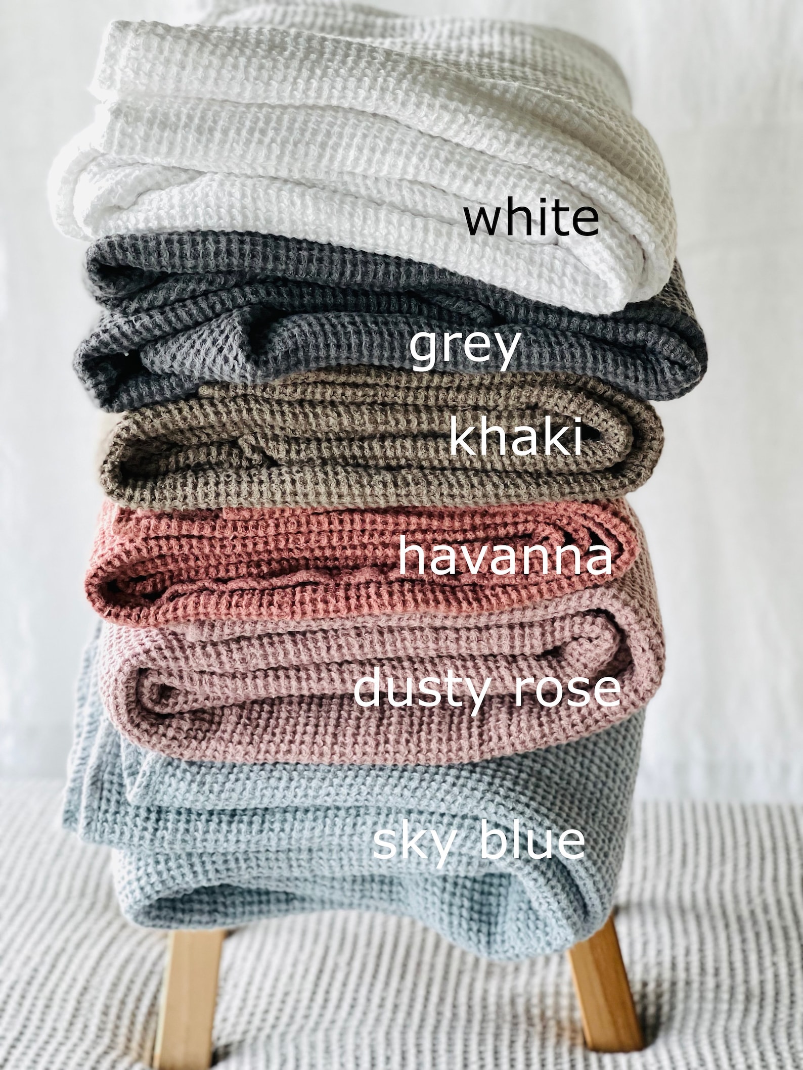 LINEN BLANKET linen Bed Scarf Waffle Linen Blanket . Linen Etsy