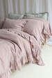 LINEN DUVET COVER .  Linen bedding set . Shabby Chic linen ruffled duvet cover  with ruffles. Softened and washed linen. MOOshop new colors. 