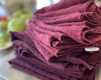 Serviettes en lin naturel, lot de lin
