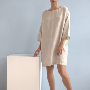 Linen dress SUNDAY , linen tunic dress, short dress image 7