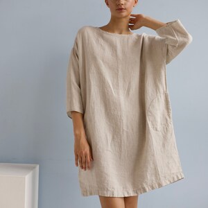 Linen dress SUNDAY , linen tunic dress, short dress image 10