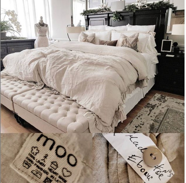 Bed SHEET SET Linen Shabby Chic Bedding Linen Sheet Set Etsy UK