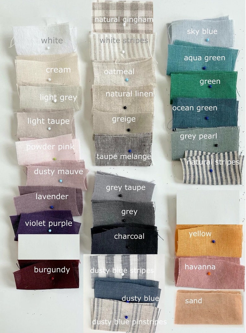 Campioni di tessuto in lino per tutti i 27 colori per biancheria da letto e 47 colori per abbigliamento da casa e abbigliamento in lino immagine 2