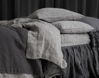 JUEGO DE SÁBANAS, ropa de cama de lino shabby chic, juego de sábanas de lino, juego de cama queen king 100% lino, juego de sábanas de lino lavado a la piedra