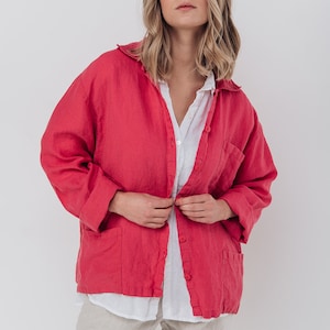 Linen collar shirt  JANE, linen jacket