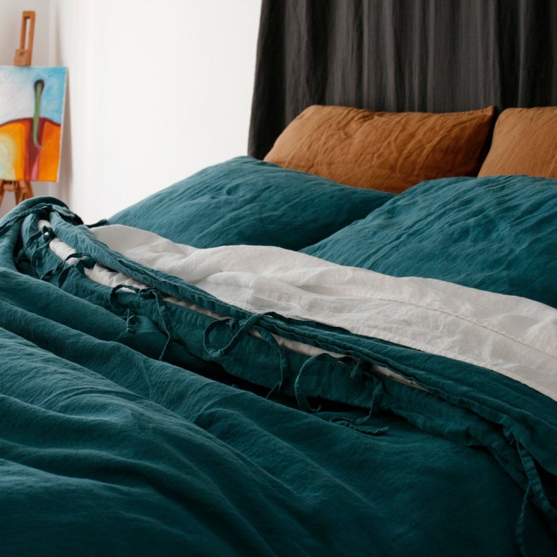 LINEN DUVET COVER. Gray French Linen Duvet Cover With Ties. Etsy