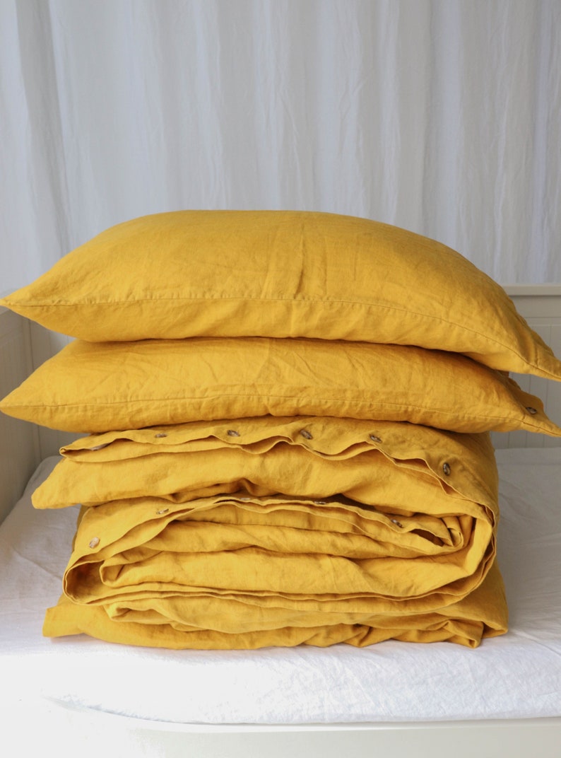 LINEN DUVET COVER With Pillowcases Set. French Bedding Vintage Etsy