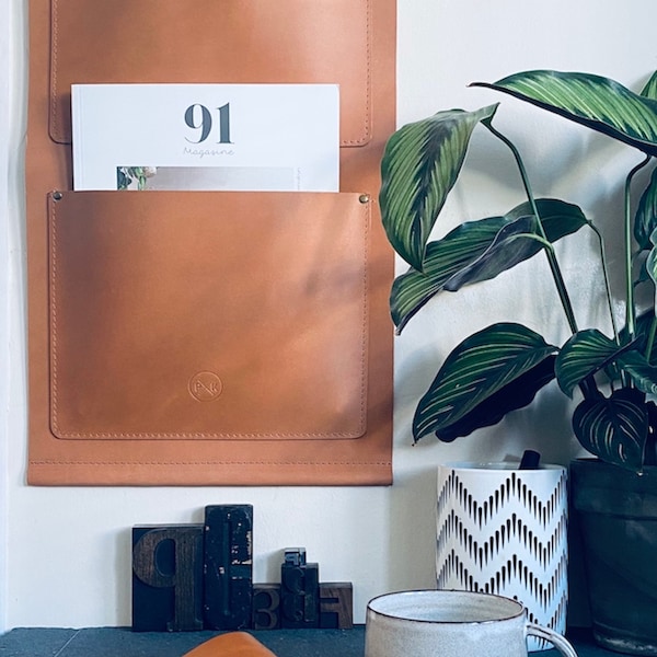 Leather Magazine Rack Etsy