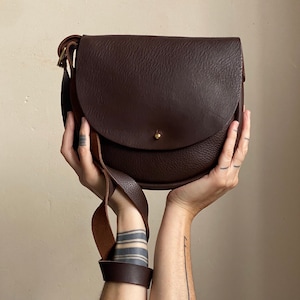 Saddle Bag, Sia Saddle bag, Brown leather bag, brown work bag, womens bag, womens brown purse, brown leather purse, bags uk image 1