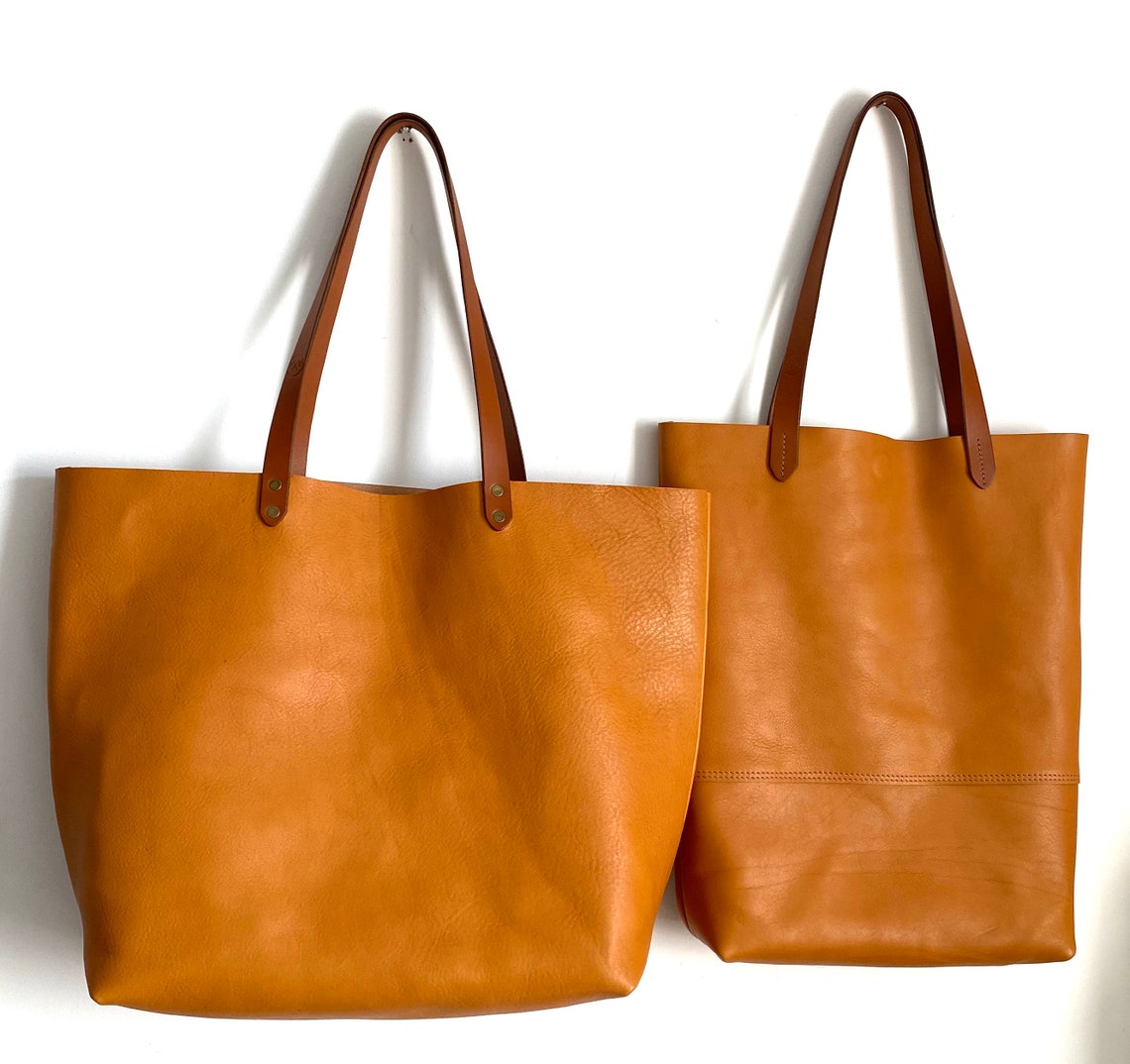 Large Tan Leather Tote Leather Weekend Bag Large Tote Bag Etsy