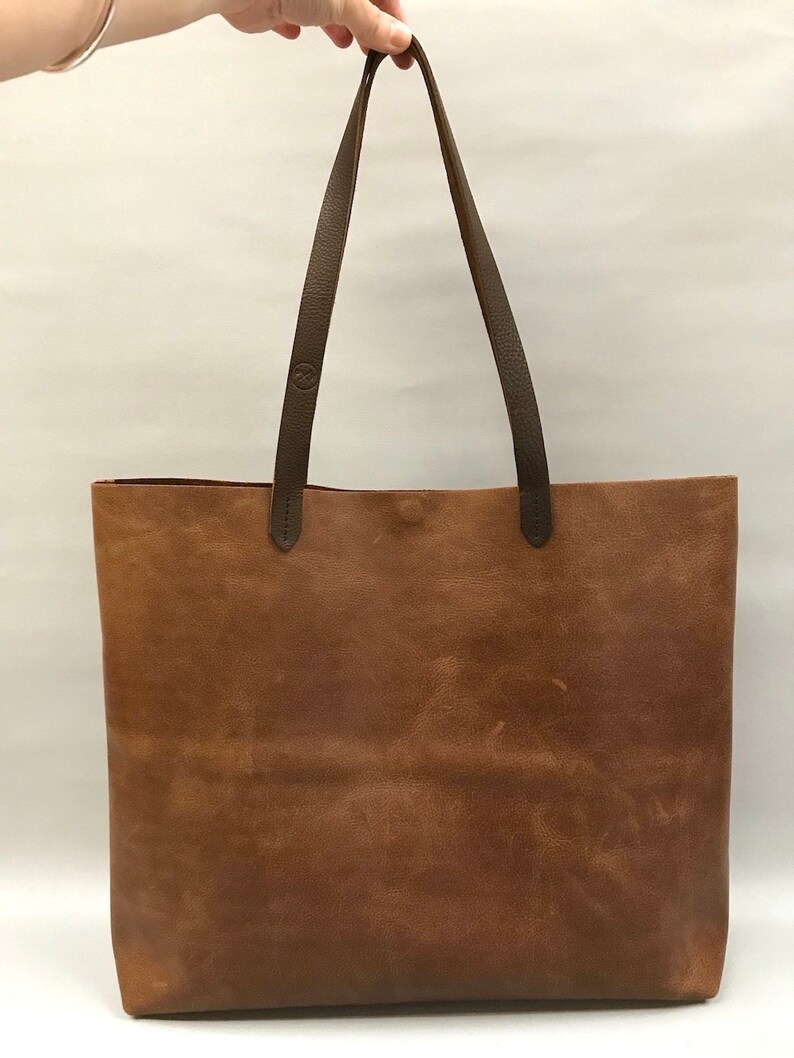 Brown Leather Tote Bag Brown Leather Shoulder Bag | Etsy