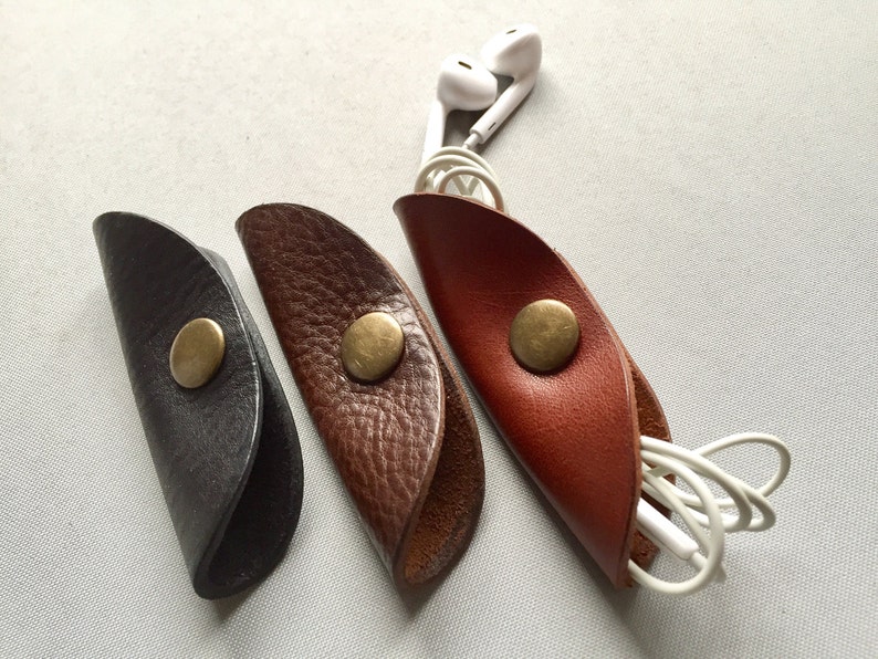 Leather Headphone Case Leather Cable Tidy