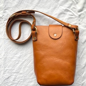 Bolso de cuero pequeño, bolso de cuero bronceado, bolso pequeño, bolsa para teléfono, bolso bandolera pequeño, bolso pequeño, bolso de bolsillo imagen 3