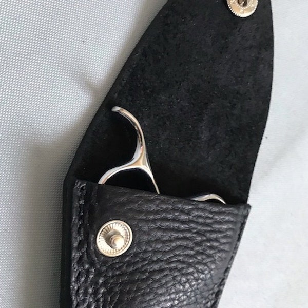 Black Leather Scissor Case, Leather Scissor Case