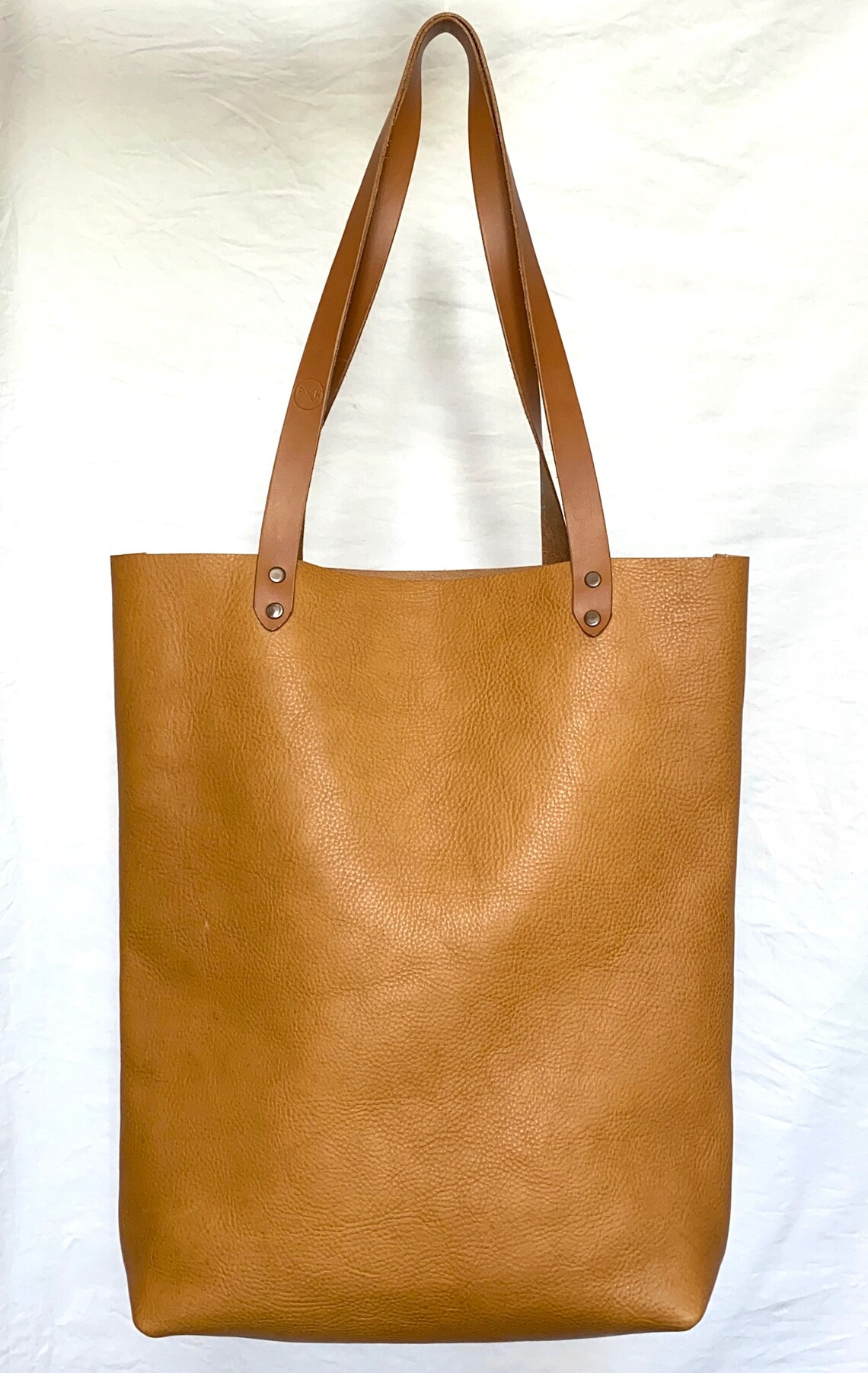 Leather Tote Bag Slim Tote Bag Tan Shoulder Bag Tan - Etsy Ireland