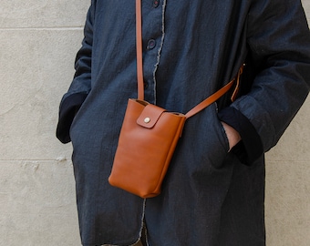 Dot Bag No.1, Small leather bag, Phone bag