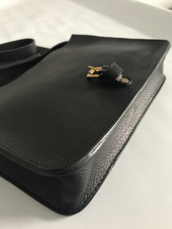 Black Leather Handbag Black Satchel Leather Messenger Black | Etsy
