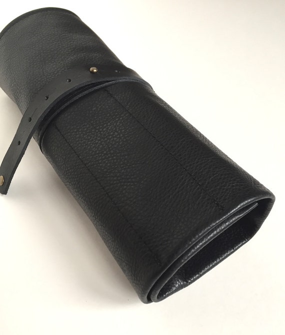 Leather Tool Roll Black Scissor Case | Etsy