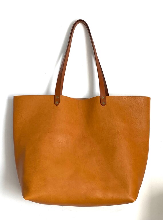 tan leather shopper bag